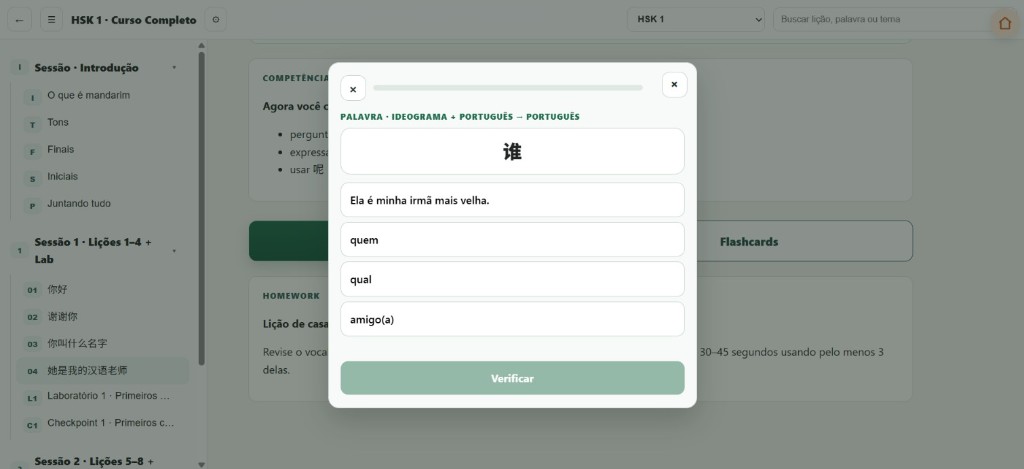 Exercício de vocabulário